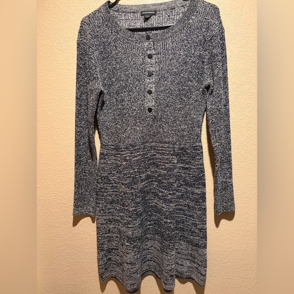 Club Monaco Black and White Long Sleeve Knit Sweater Size M